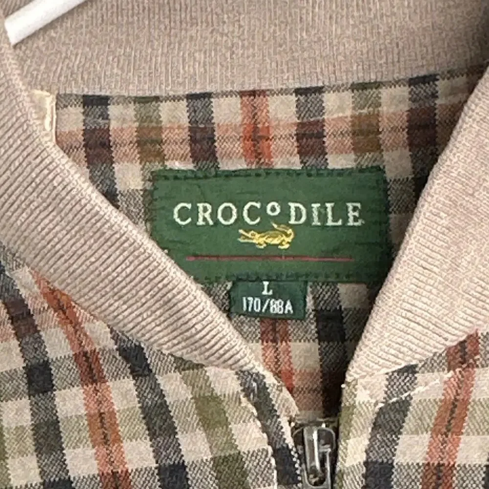 Vintage 90s Crocodile International Plaid Bomber Jacket Retro Tartan Harrington